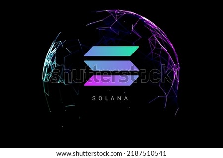 Solana logo coin icon. Isolated solana cryptocurrency token vector icon. Sol blockchain crypto bank
