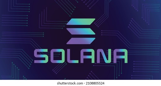 Solana (SOL) Crypto currency background vector template