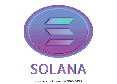 Solana (SOL) crypto currency icon with colorful gradient, Illustration for logo adaptation design web site mobile app, EPS10.