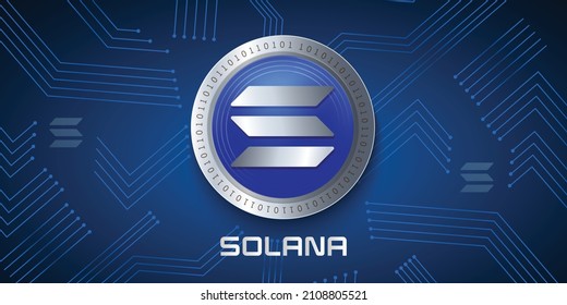 Solana (SOL) Crypto currency logo technology vector illustration background