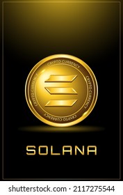 Solana SOL Cryptocurrency Coins Poster. Perspective Illustration about Solana Crypto Currency, vector eps 10