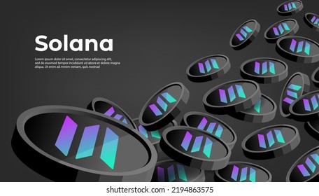 Solana (SOL) cryptocurrency concept banner background.