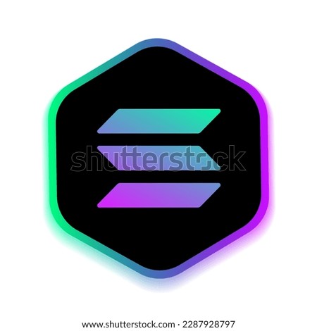 Solana SOL Cryptocurrency logo icon and button template vector graphics