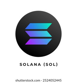 Solana (SOL) Kryptowährung Logo, Vektorgrafik.