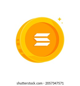 Ilustración del icono del vector Solana. Vector Premium Aislado Con Concepto De Icono Cripto. Estilo de dibujo plano