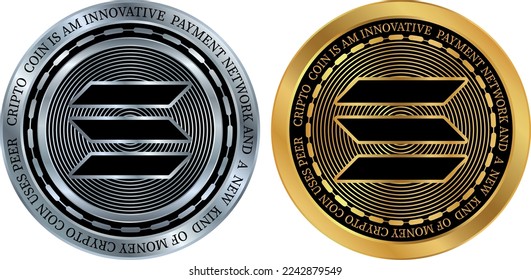 solana-sol coin vector illustrations. 3d illustration. vector coins.