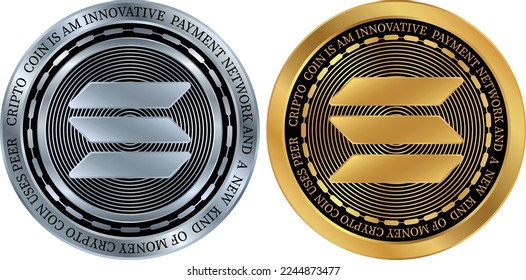 solana-sol coin vector illustrations. 3d illustration. vector coins.