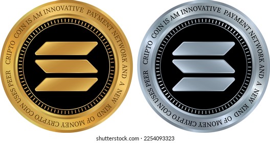 solana-sol coin vector illustrations. 3d illustration. vector coins.