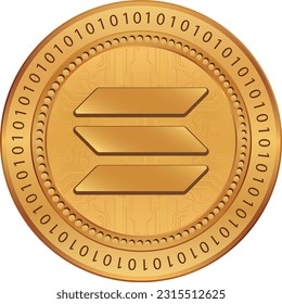 solana-sol coin vector illustrations. 3d illustration. vector coins.