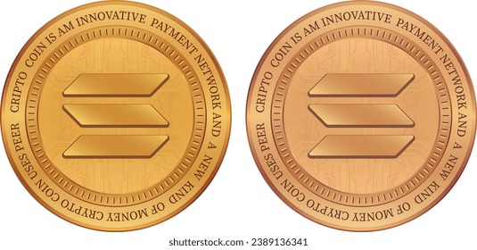 solana-sol coin vector illustrations. 3d illustration. vector coins.