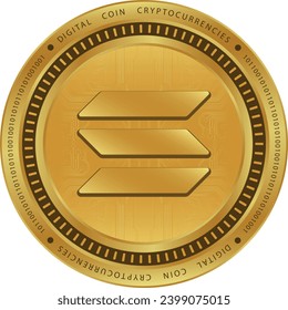 solana-sol coin vector illustrations. 3d illustration. vector coins.