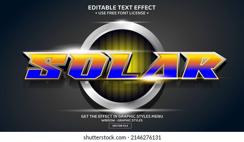 Solar 3D editable text effect template