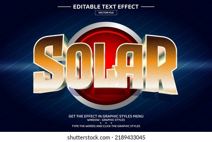 Plantilla de efecto de texto editable 3D solar