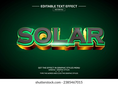 Solar 3D editable text effect template