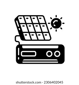 Solar AC icon in vector. Illustration