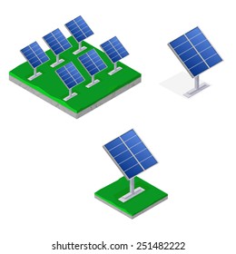 Solar Array Icon Set. Isometric Solar Panels.