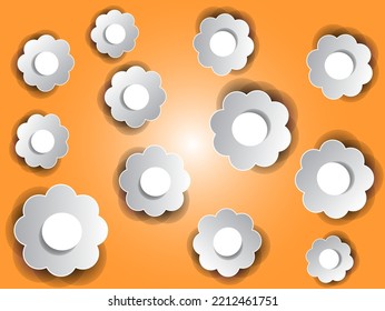 Solar background with paper flowers