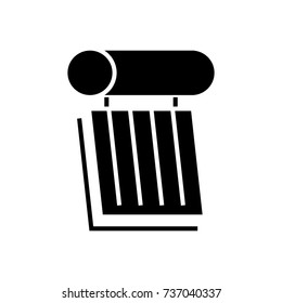solar battery 2 icon, vector illustration, black sign on isolated background