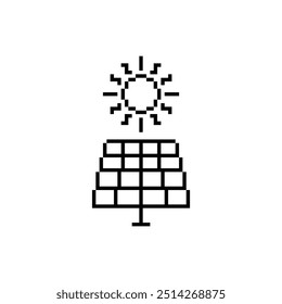 solar battery 8 bit icon Solar panel Pixel art 8-bit for game