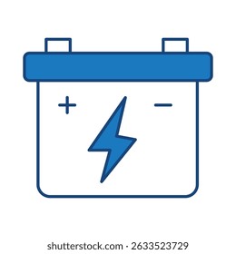 Solar Battery Blue Icon. Solar Energy, Green Energy, Solar Battery, Energy Saving, Solar House, Ecology, Electricity, Renewable Energies Editable Stroke Vector Illustration