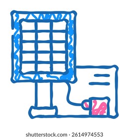 solar battery doodle icon sketch vector. solar battery sign. isolated symbol illustration