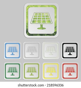 Solar battery ecology vector icons