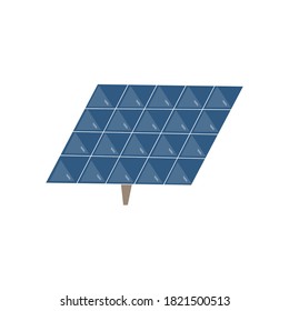 Ilustración del vector plano de la batería solar aislada en el fondo blanco. Nuevas tecnologías modernas, generación de energía alternativa, energía verde