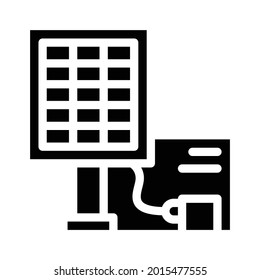 solar battery glyph icon vector. solar battery sign. isolated contour symbol black illustration