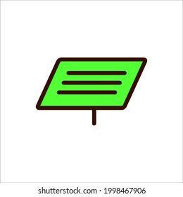 Solar battery green outline icon. Customizable linear contour symbol. Editable stroke. Isolated vector stock illustration