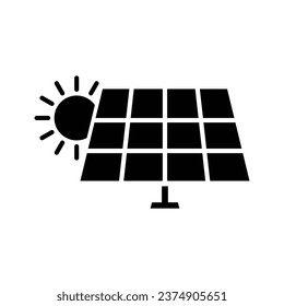 Sonnenkollektorsymbol, schwarz, Vektorgrafik