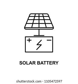 solar battery icon. Element of technologies icon with name for mobile concept and web apps. Thin line solar battery icon can be used for web and mobile. Premium icon on white background