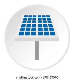Solar battery icon in flat circle isolated vector illustration for web