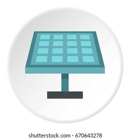 Solar battery icon in flat circle isolated vector illustration for web