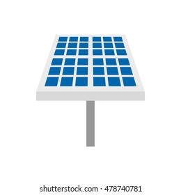 Solar battery icon in flat style isolated on white background. Innovation symbol vector illustration