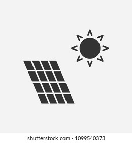Solar battery icon illustration,vector sun energy sign symbol
