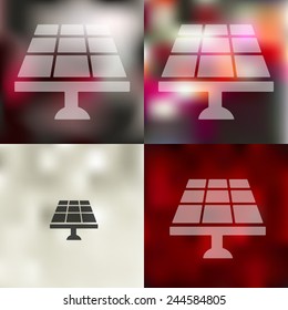 solar battery icon on blurred background