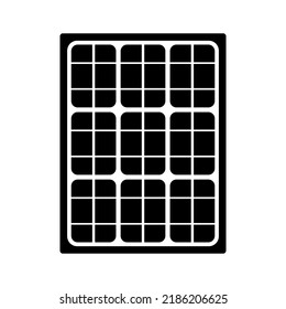 Solar battery icon. Panel. Black silhouette. Front side view. Vector simple flat graphic illustration. Isolated object on a white background. Isolate.