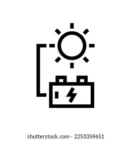 solar battery icon vector isolated illustration
