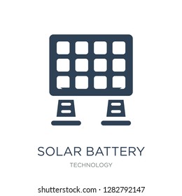 solar battery icon vector on white background, solar battery trendy filled icons from Technology collection, solar battery vector illustration
