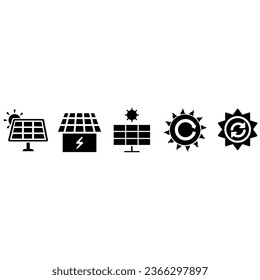 Solar battery icon vector set. Solar energy illustration sign collection. Alternative energy symbol or logo.