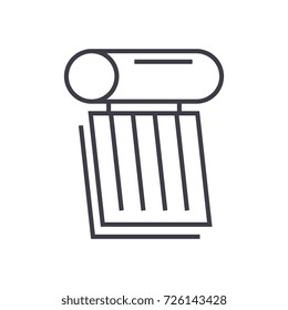 solar battery illustration vector line icon, sign, illustration on background, editable strokes