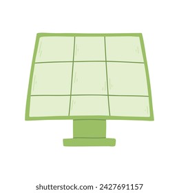 Solar battery isolated on white background. Vector illustration of a solar panel. Green energy.