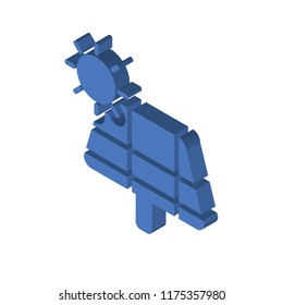 Solar Battery isometric left top view 3D icon