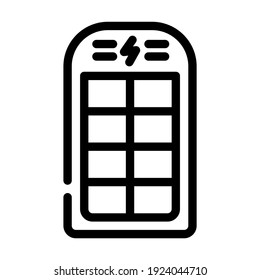 vector de icono de la línea de la batería solar. señal de la batería solar. símbolo de contorno aislado ilustración negra