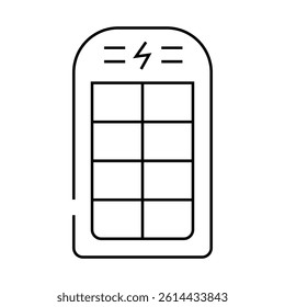solar battery line icon vector. solar battery sign. isolated contour symbol black illustration