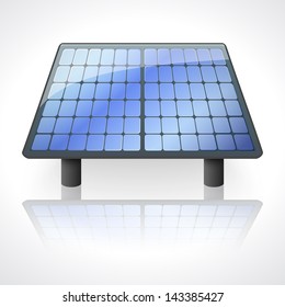Solar battery panel isolated on white background. Vector illustration for your energy design. Alternative sources of energy.
