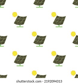 Solar Battery Pattern Seamless Background Texture Repeat Wallpaper Geometric Vector