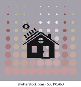 solar battery powered house icon, vector design