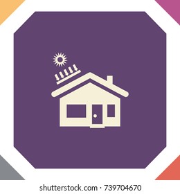 solar battery powered house icon, vector design