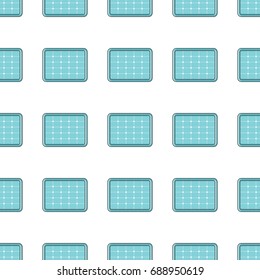 Solar battery seamless pattern in cartoon style isolated on white background vector illustration